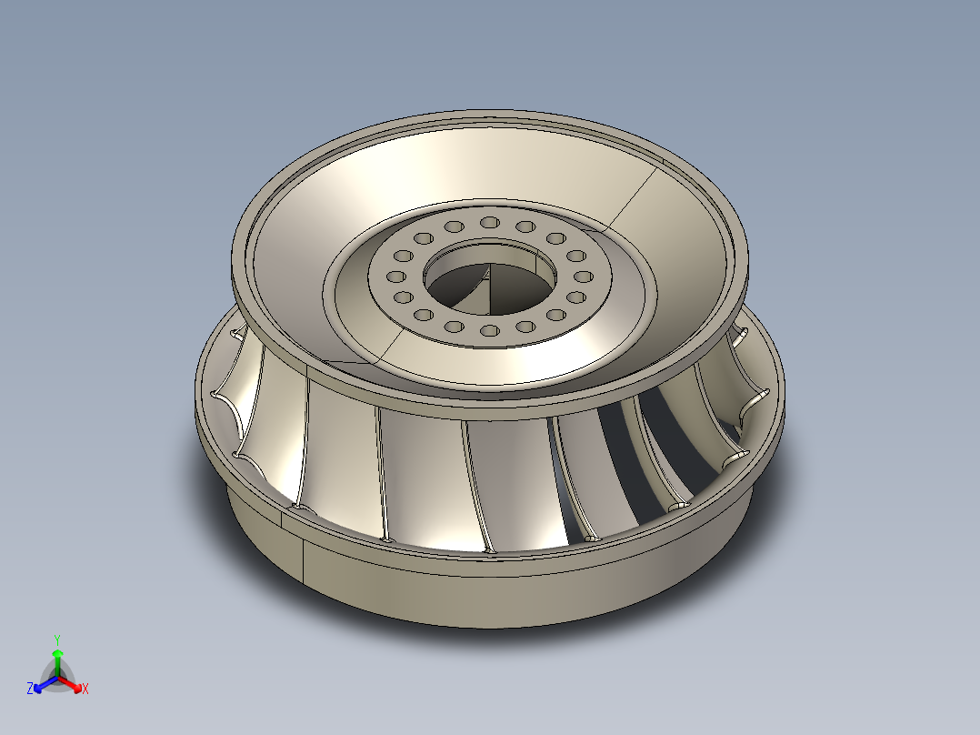 混流式水轮机转轮正等轴测图