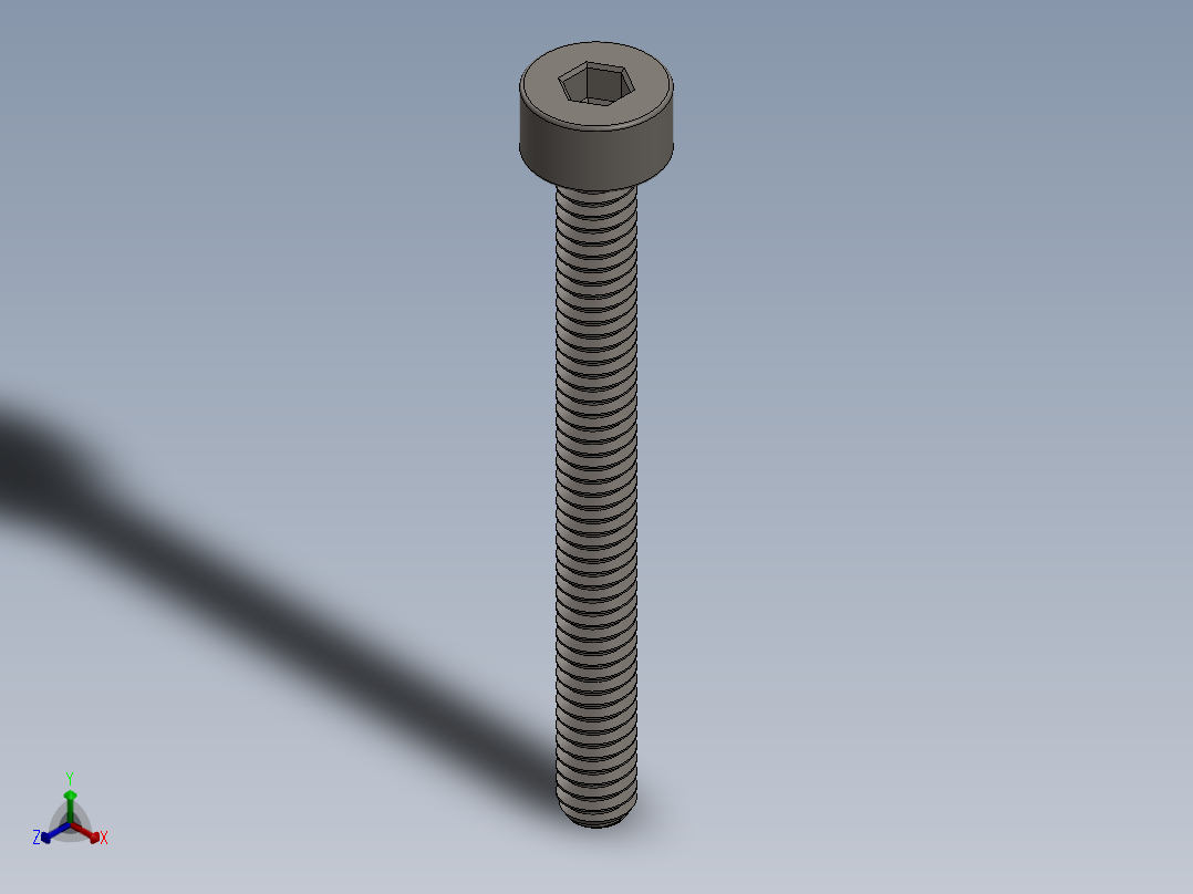 Screw_DIN_912_M2x20F_A2.SLDPRT公制内六角螺钉正等轴测图