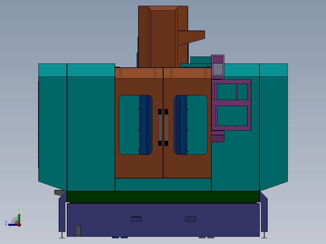 电控柜、立式加工中心1100X900右视图