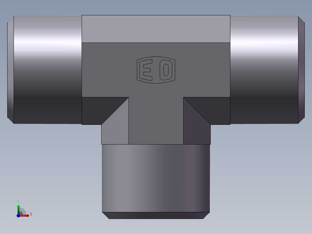 AC+AD 三通接头 T、AC-16前视图