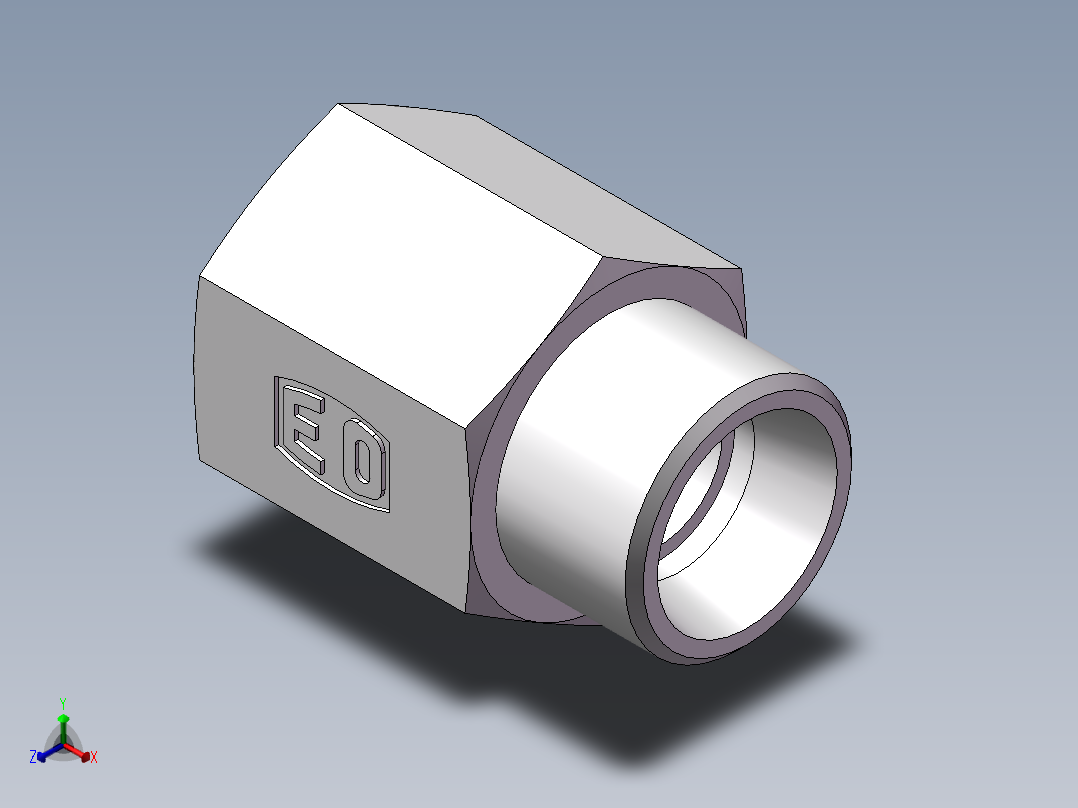 直通内螺纹接头、5CM-18-16正等轴测图