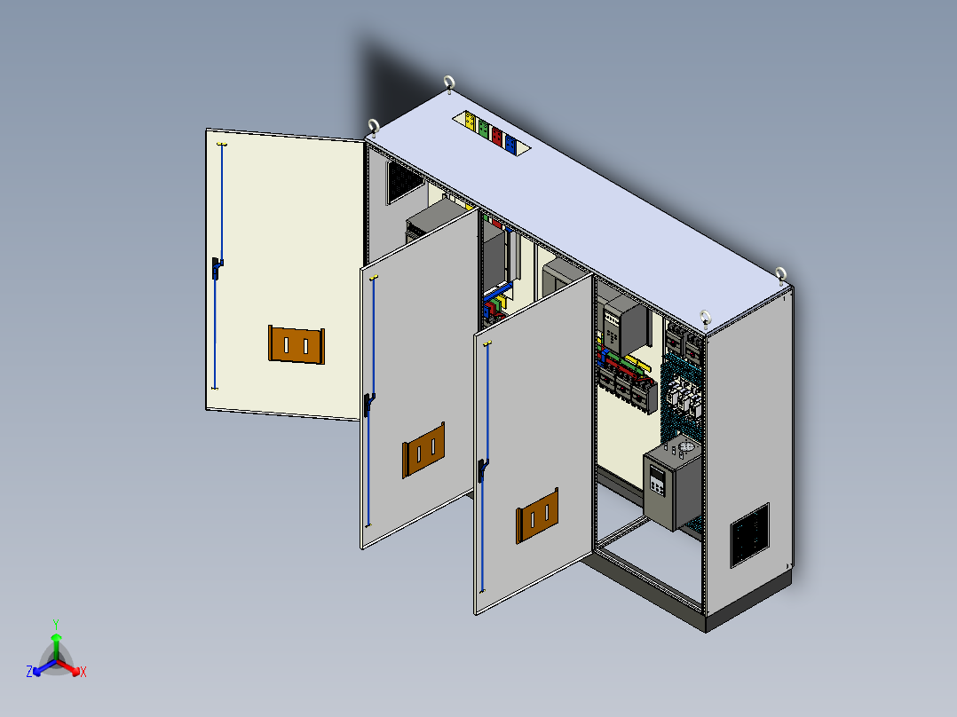 三柜组装万能断路器双电源刀开关软启动plc控制柜 55386