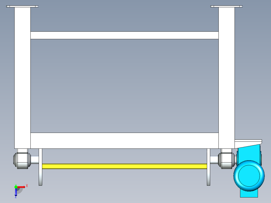 机架式变位机俯视图