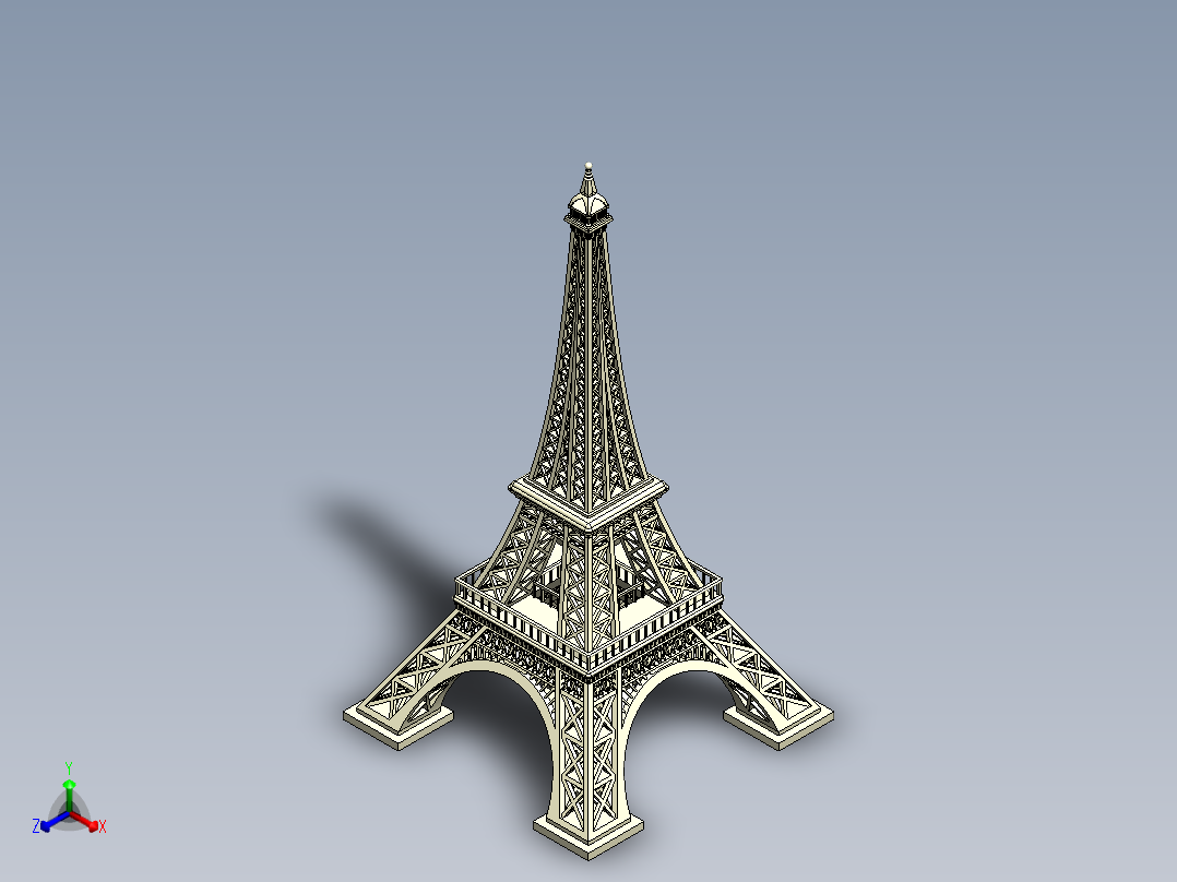 埃菲尔铁塔(10)正等轴测图