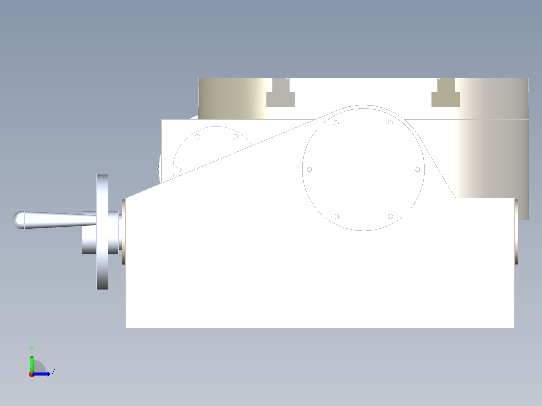 倾斜回转工作台左视图