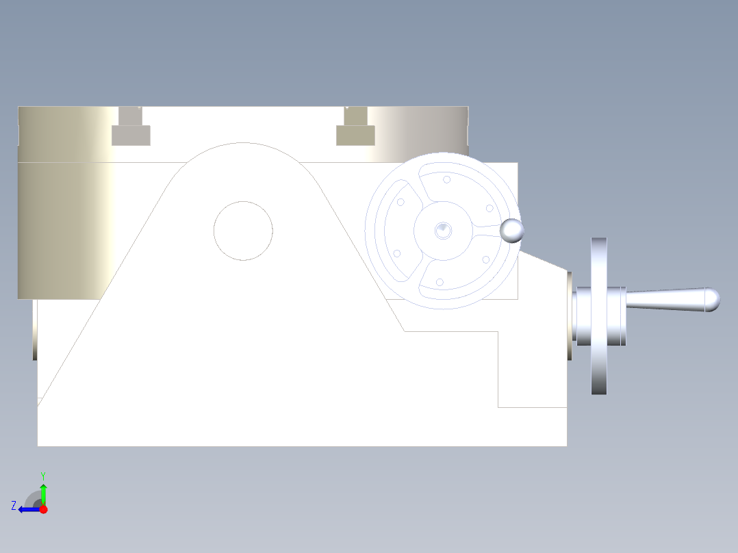 倾斜回转工作台右视图