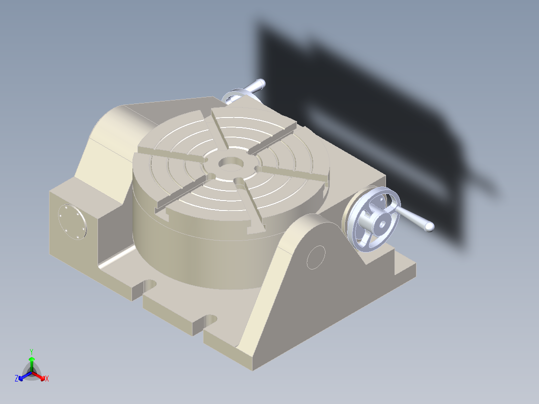 倾斜回转工作台正等轴测图