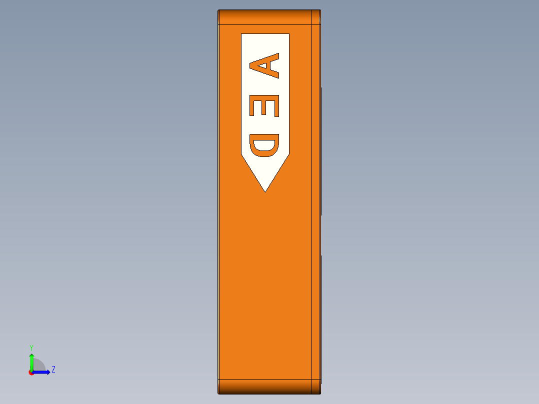 壁挂AED除颤器箱(1)左视图