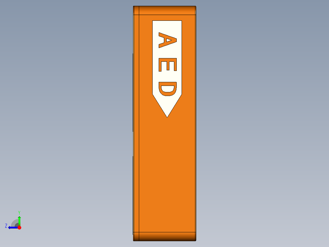 壁挂AED除颤器箱(1)右视图