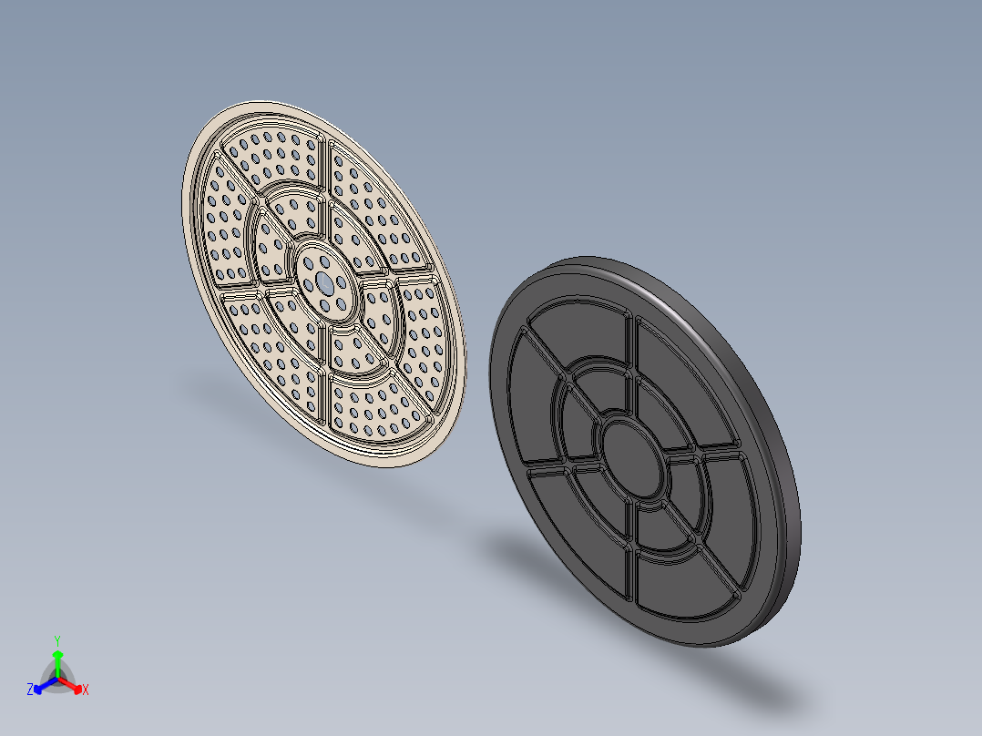 不锈钢蒸片正等轴测图