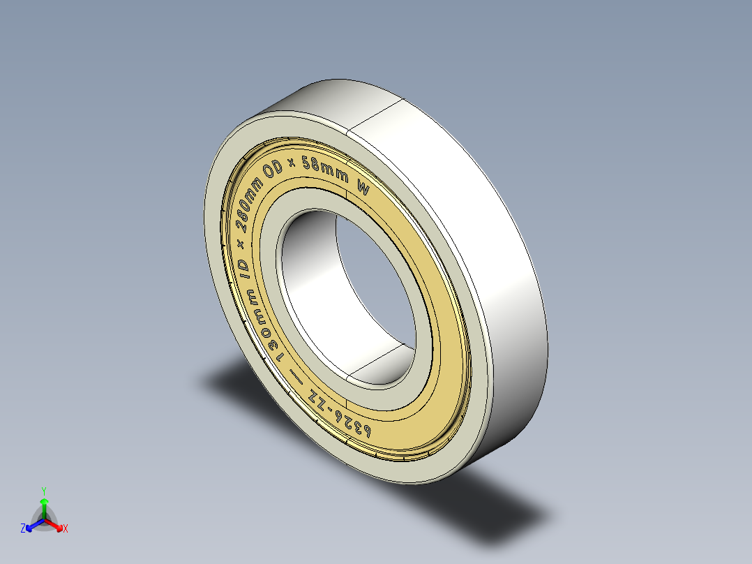 完整的公制6300-ZZ，双屏蔽轴承库SolidWorks和Step模型