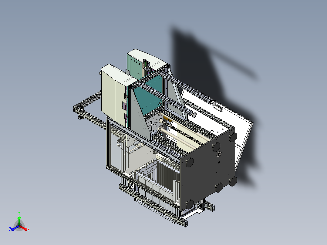 组合式自动送板机正等轴测图