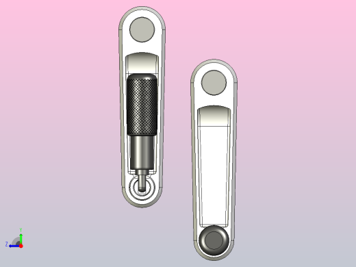 带125毫米塑料杆的折叠手柄，用于调节机械装置右视缩略图