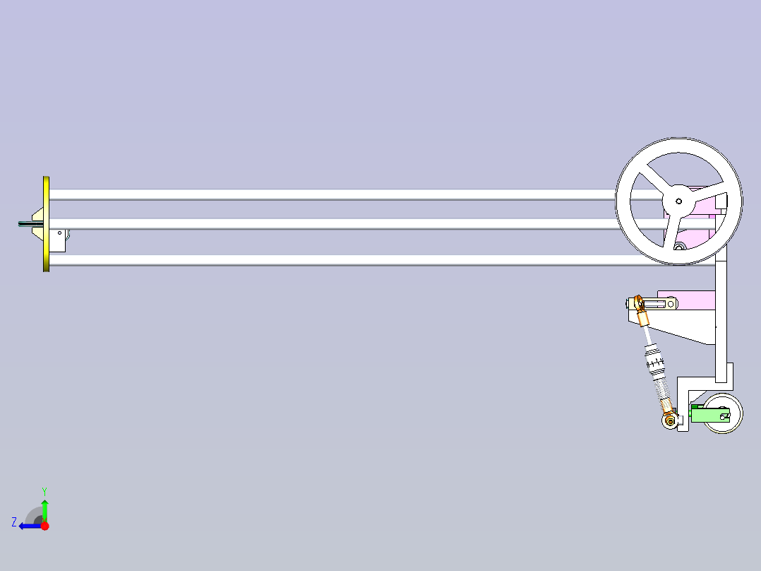 无碳小车3D模型右视图