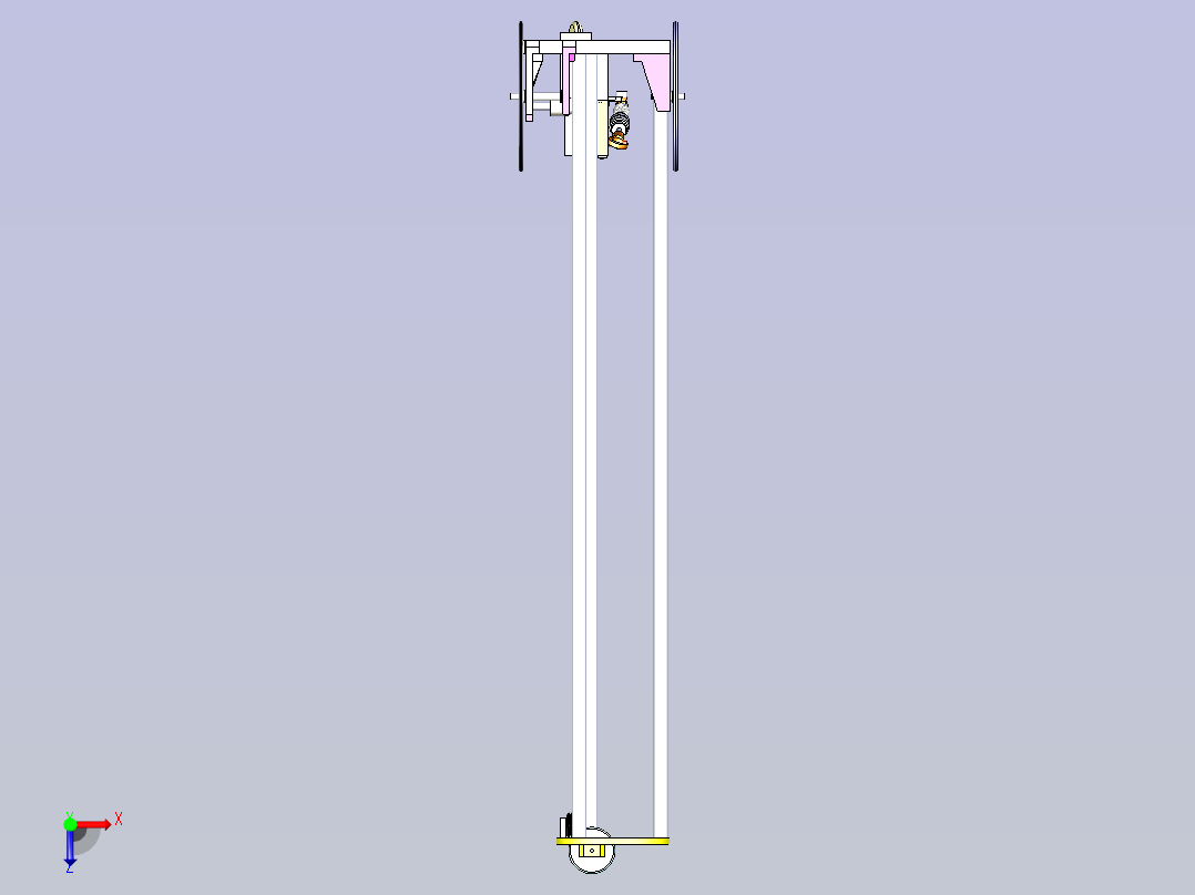 无碳小车3D模型俯视图