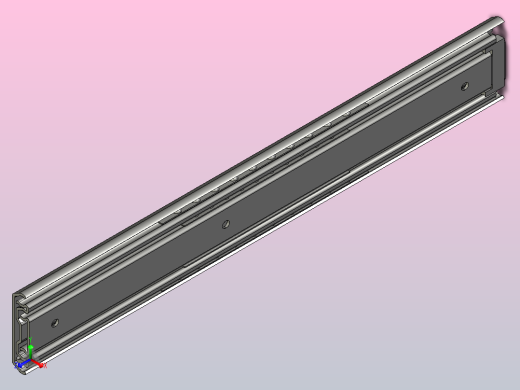 经济型线性滑轨 三段抽拉型 重载型 51mm宽 钢型正等轴测缩略图