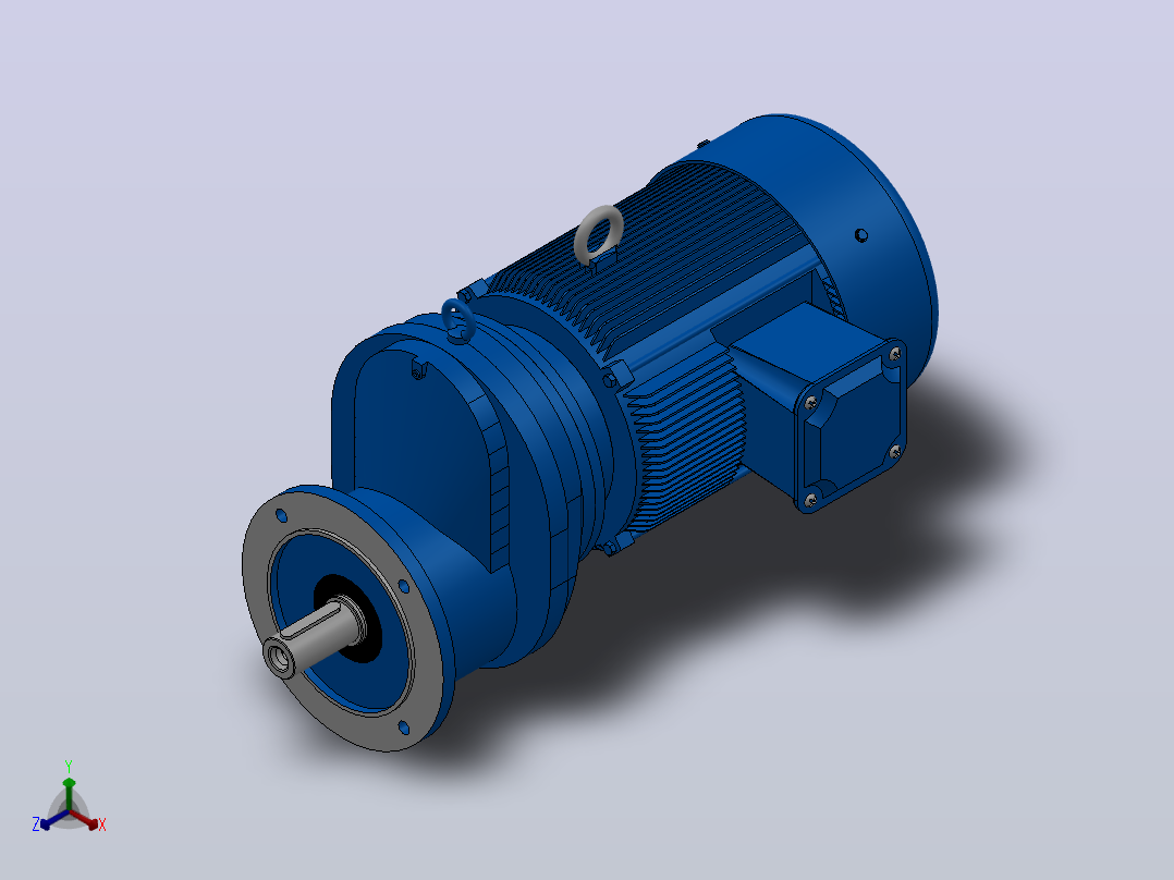 RXF87法兰轴伸式安装斜齿轮减速机RX87-Y5.5-4P-132S-M1-0°-Φ250主视图