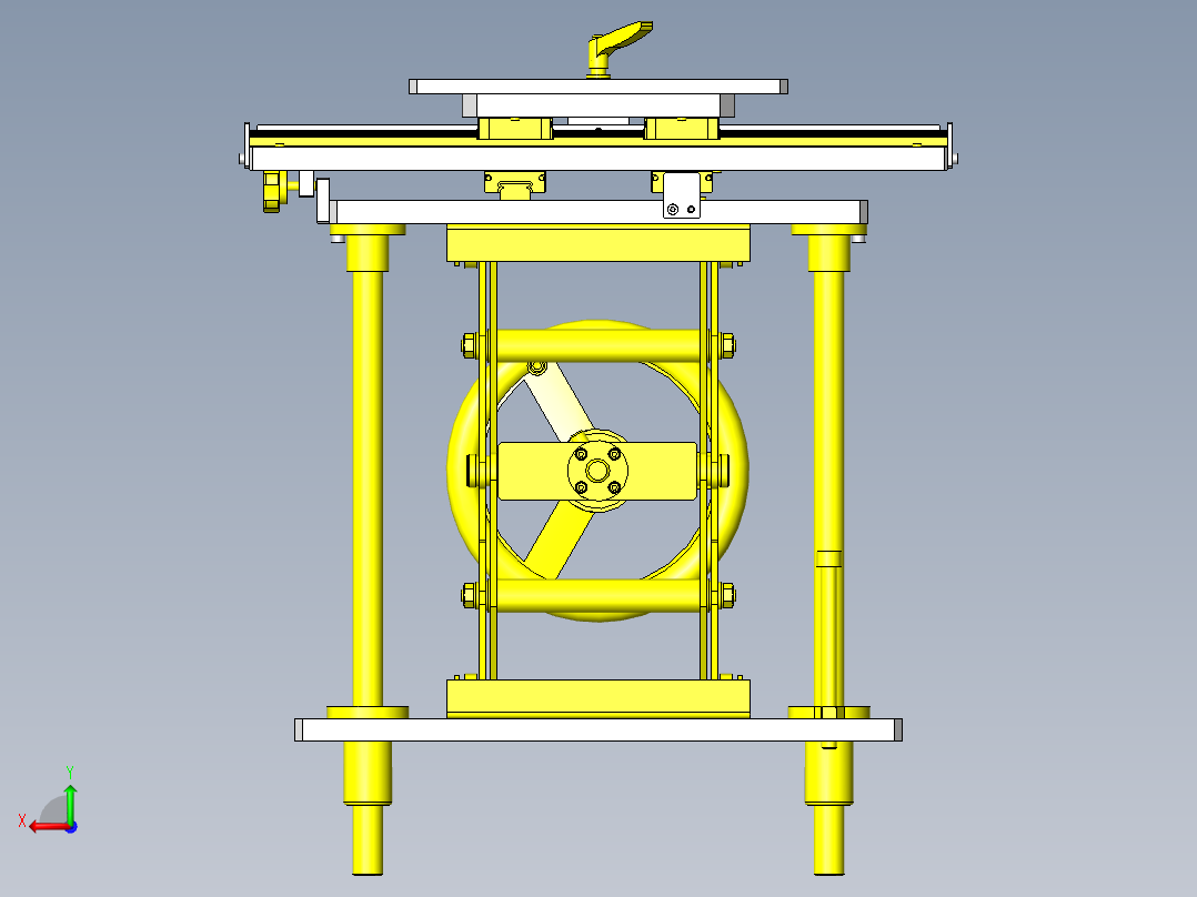 简易4轴手动滑台后视图