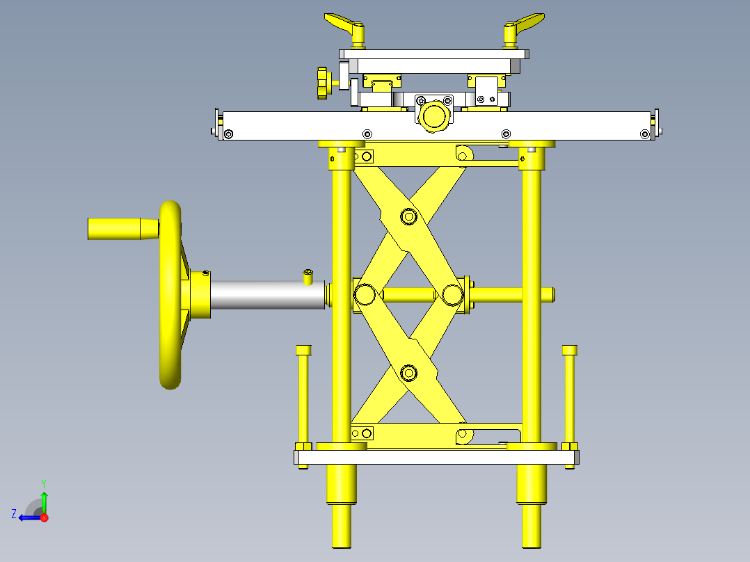 简易4轴手动滑台右视图