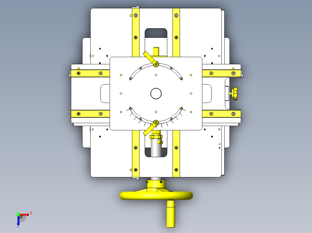 简易4轴手动滑台俯视图
