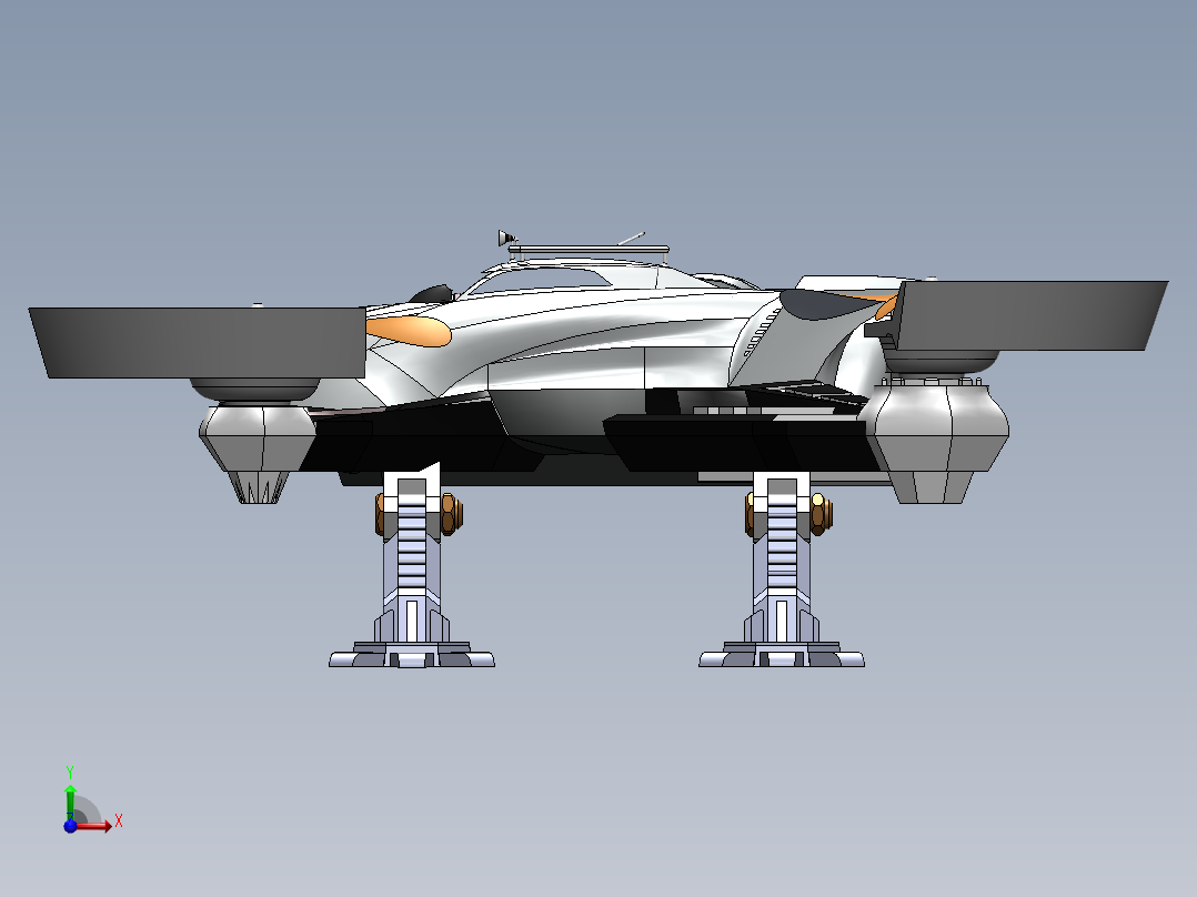 四足兽四轴飞行器前视图