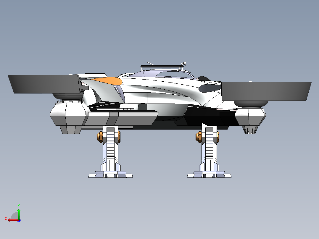 四足兽四轴飞行器后视图