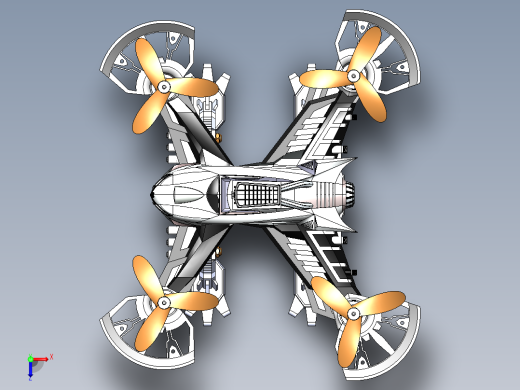 四足兽四轴飞行器俯视缩略图