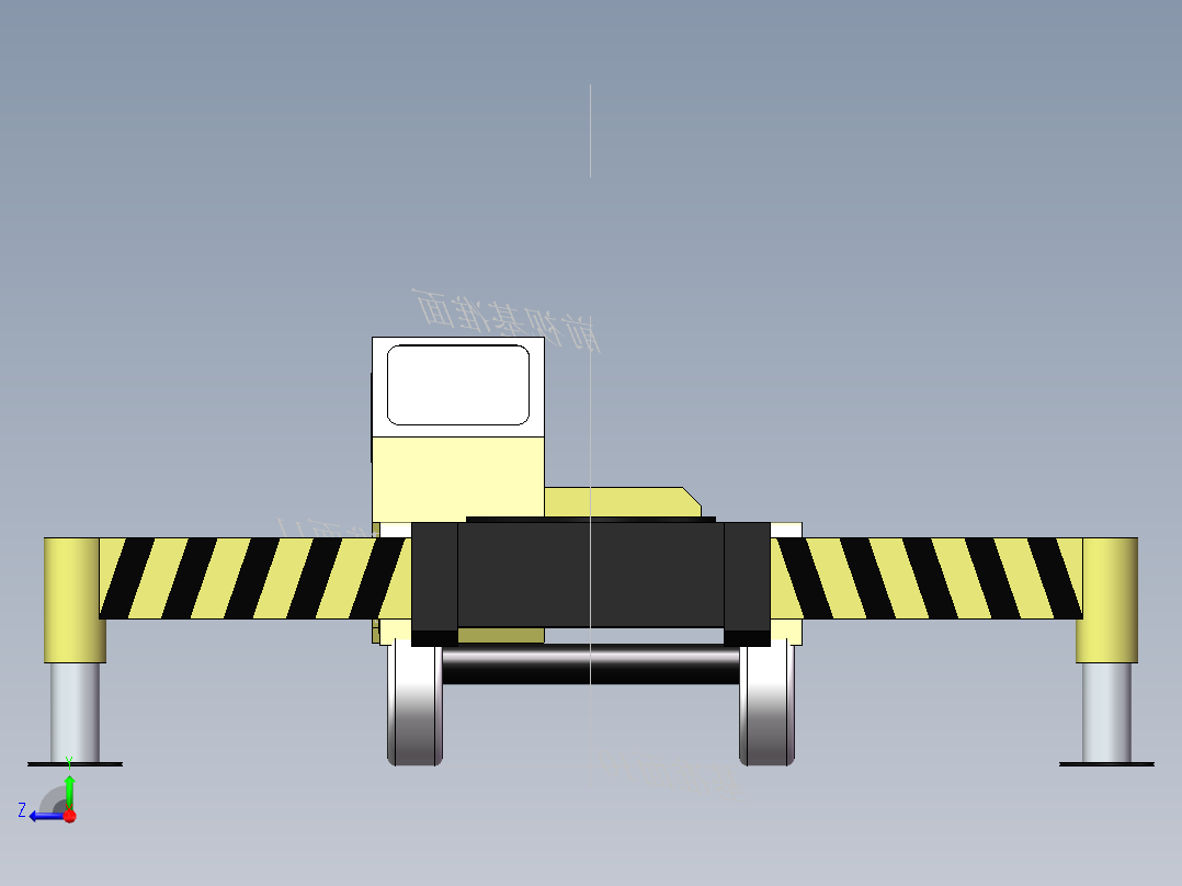 50T汽车吊3D模型右视图