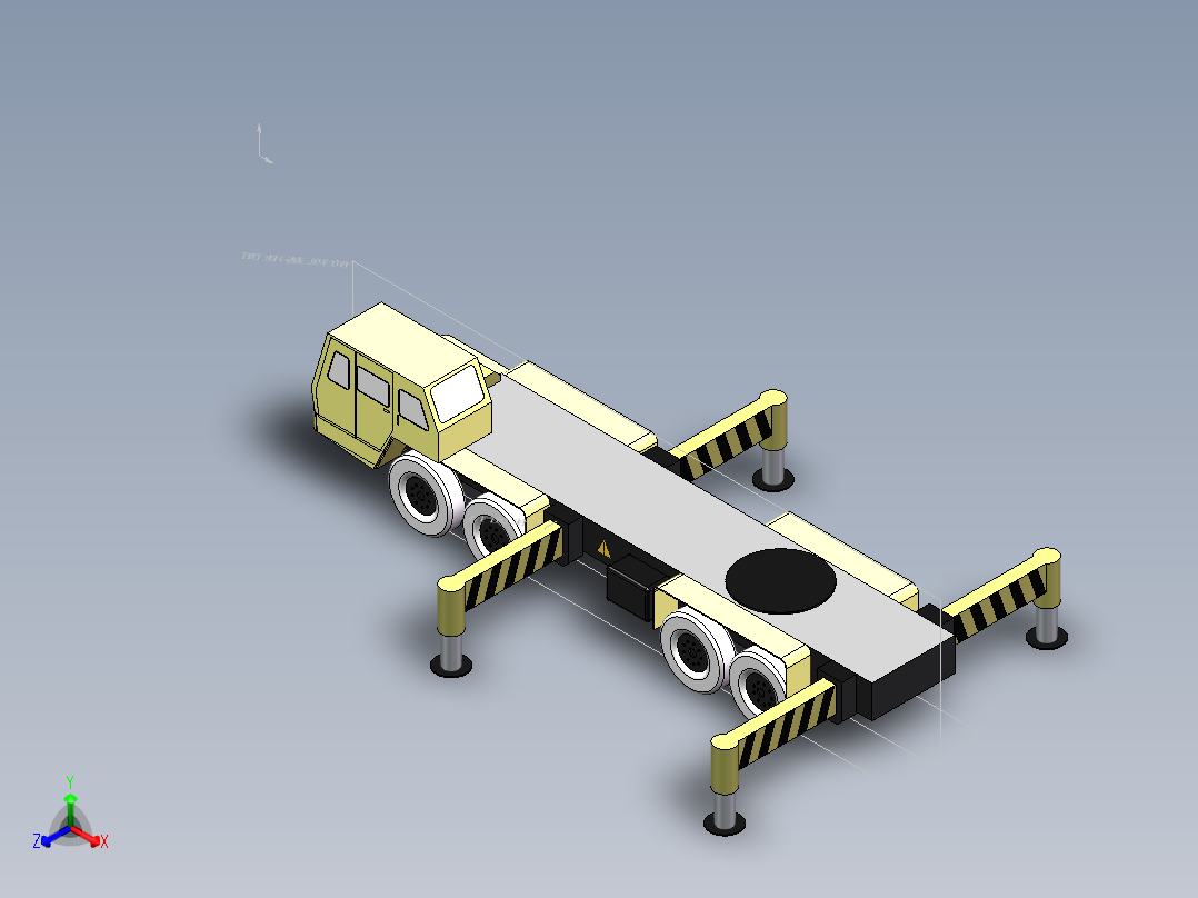 50T汽车吊3D模型正等轴测图