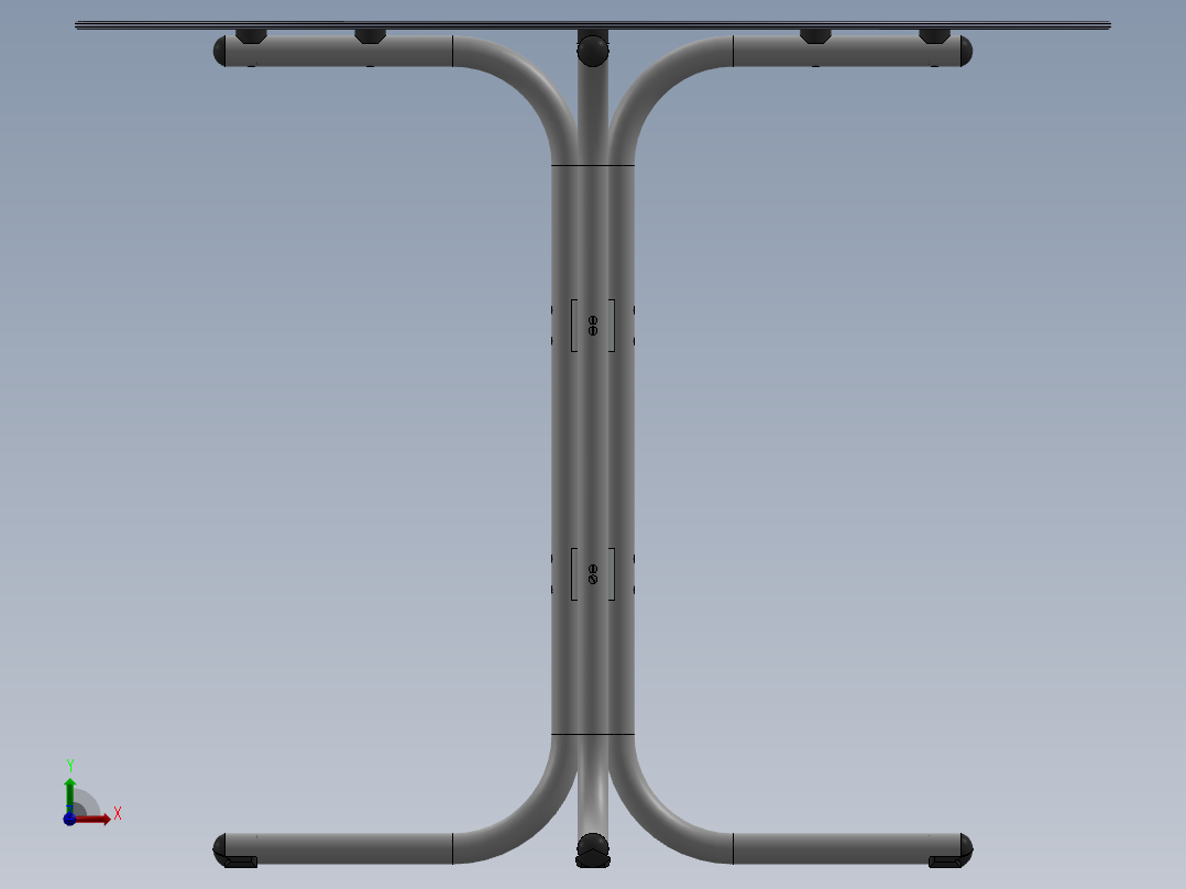 solidworks 透明餐桌设计图纸前视图