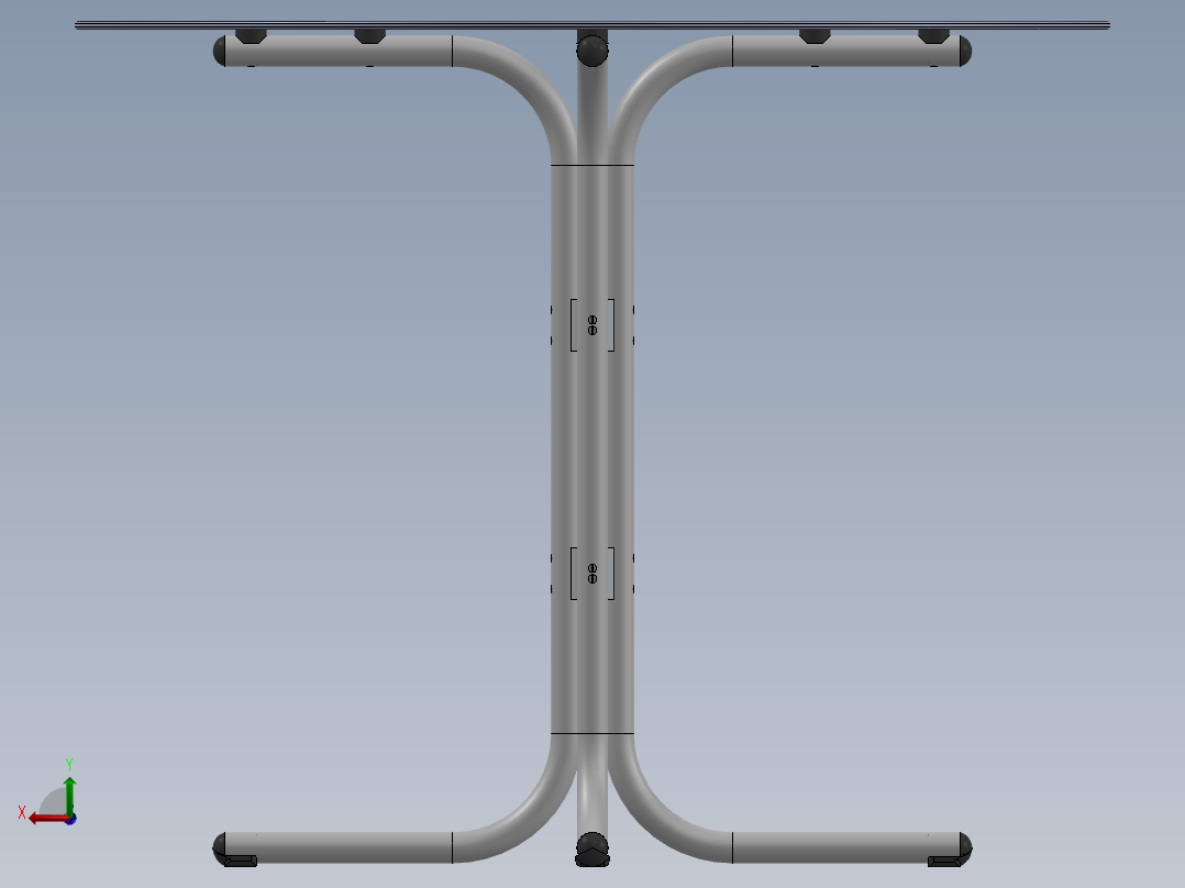 solidworks 透明餐桌设计图纸后视图
