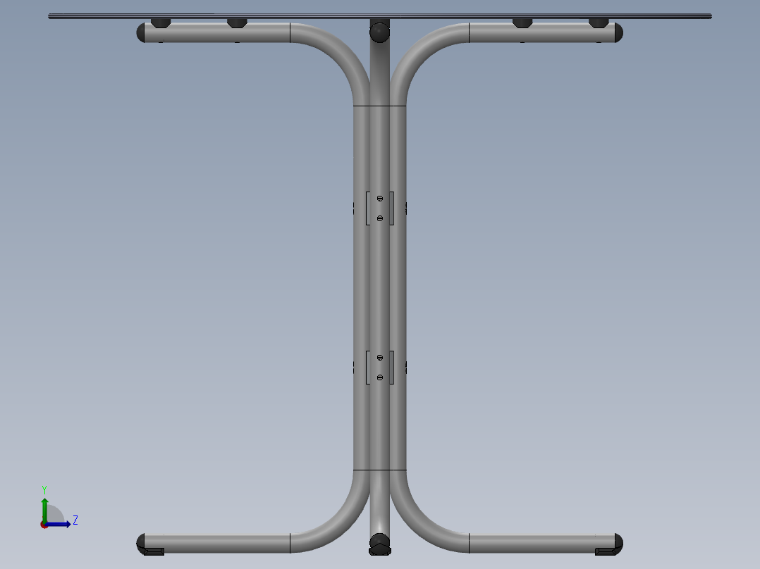 solidworks 透明餐桌设计图纸左视图