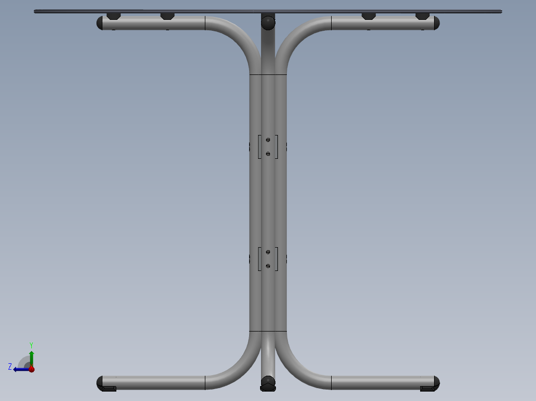 solidworks 透明餐桌设计图纸右视图