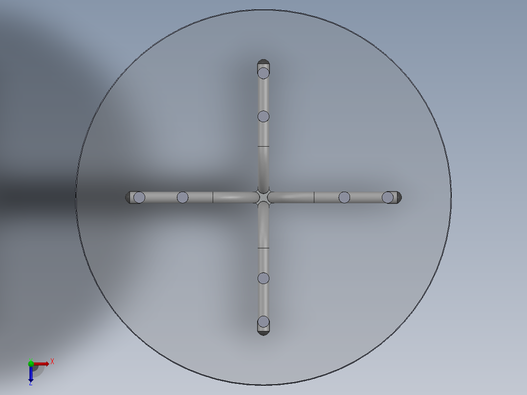 solidworks 透明餐桌设计图纸俯视图