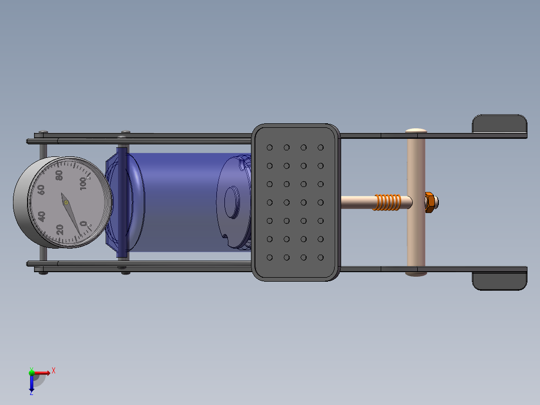 脚踏充气泵俯视图