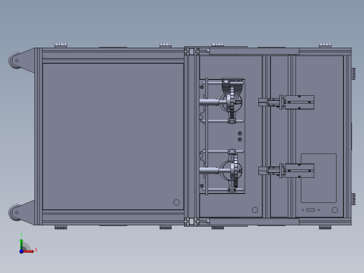 双工位28槽定子绕线机3D图纸前视缩略图