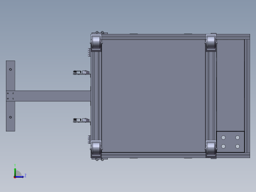 双工位28槽定子绕线机3D图纸左视缩略图