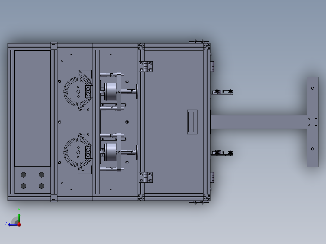 双工位28槽定子绕线机3D图纸右视图
