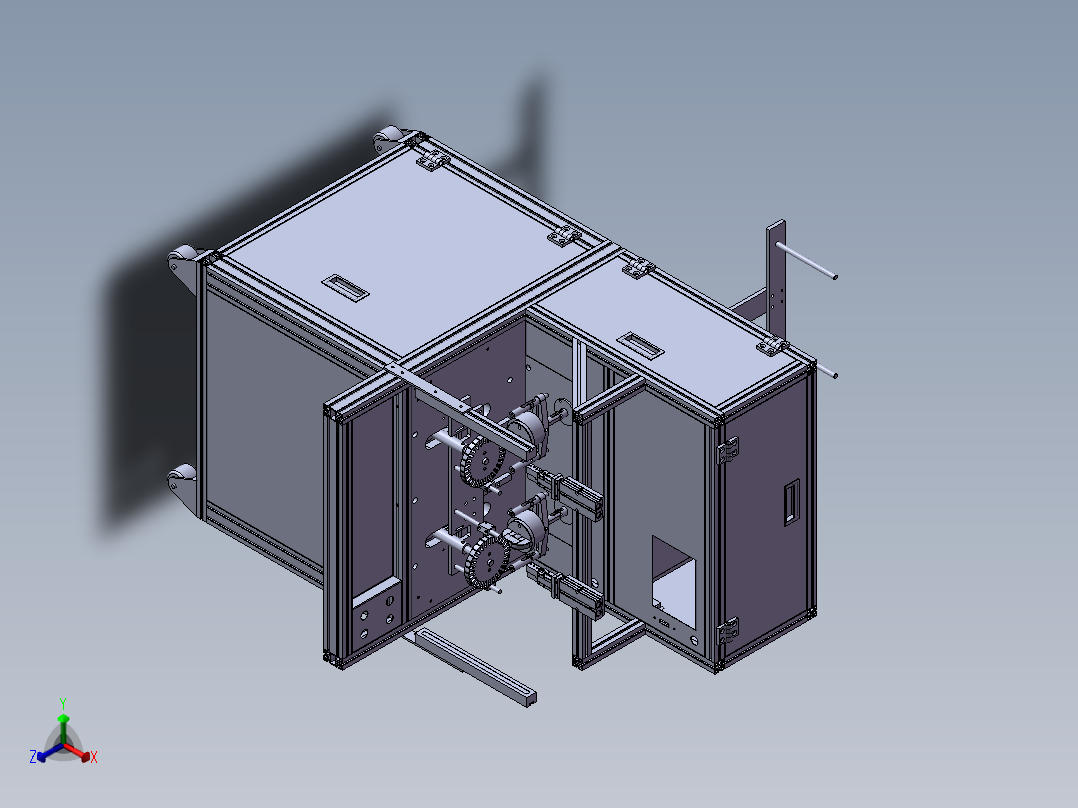 双工位28槽定子绕线机3D图纸正等轴测图