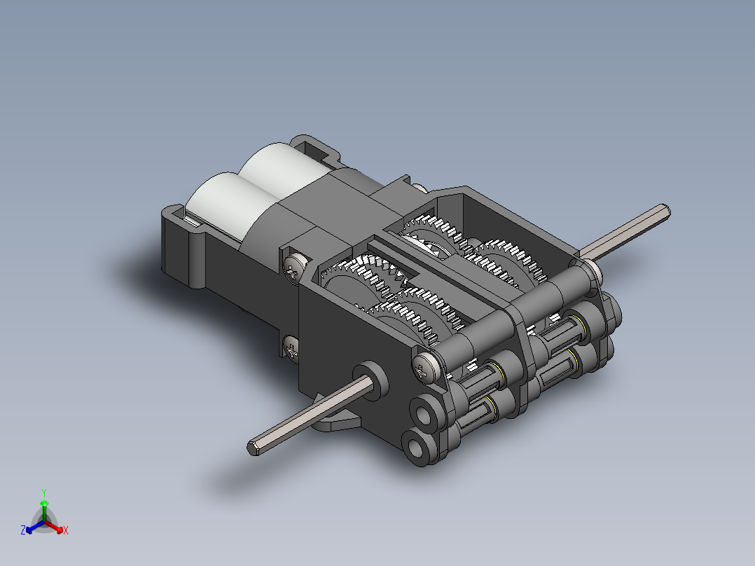 田宫双流双驱动齿轮传动箱70097图纸