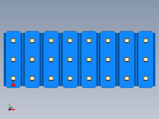 彩色公头100mil（2.54mm）系列-DS1021_blue_3x08p_100mil_Type1_rev1.0前视缩略图