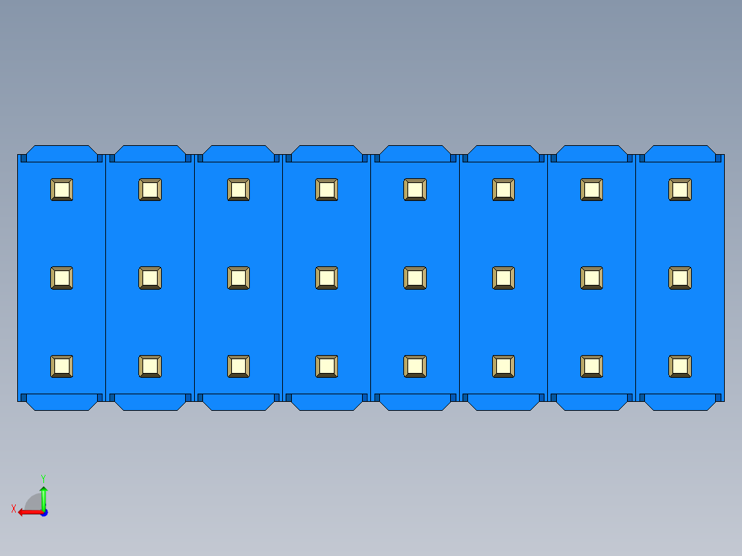 彩色公头100mil（2.54mm）系列-DS1021_blue_3x08p_100mil_Type1_rev1.0后视图