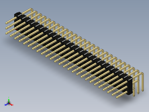 彩色公排针 100mil 2.54mm 系列-DS1022_black_3x26p_100mil_TypeD_rev1.0