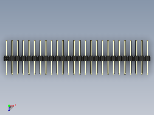 彩色公排针 100mil 2.54mm 系列-DS1022_black_3x26p_100mil_TypeD_rev1.0俯视缩略图