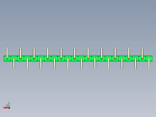彩色公排针 100mil 2.54mm 系列-DS1022_green_22p_100mil_Type_SMT_R2_rev1.0后视缩略图
