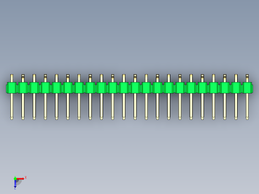 彩色公排针 100mil 2.54mm 系列-DS1022_green_22p_100mil_Type_SMT_R2_rev1.0俯视缩略图