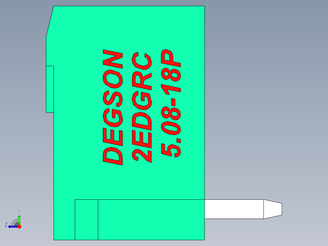 DEGSON 2EDG 系列 5.08mm 可插拔接线端子组-2EDGRC-5.08-18P-14-00AH右视图