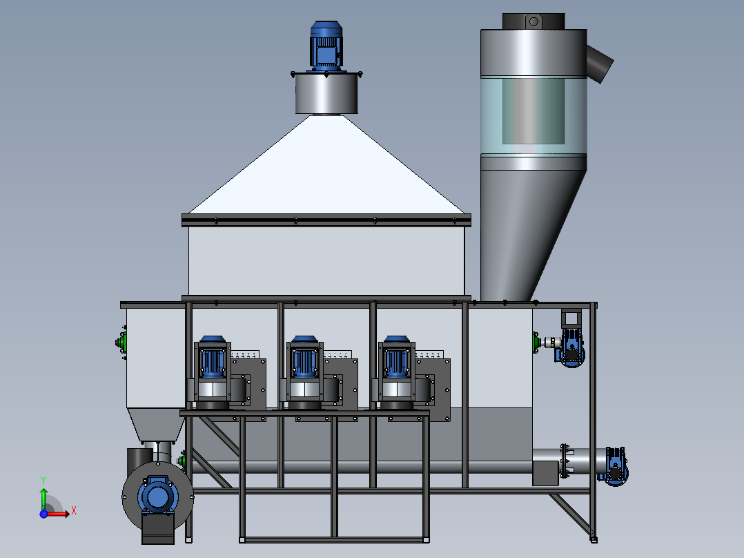1965 СТ工业干燥设备3D模型图纸 Solidworks设计前视图