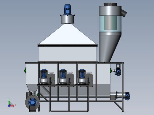1965 СТ工业干燥设备3D模型图纸 Solidworks设计前视缩略图