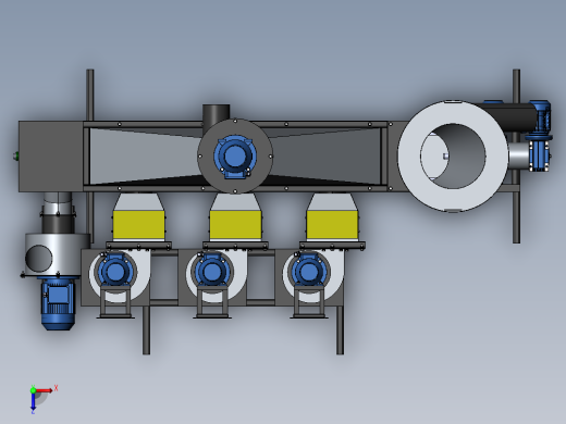 1965 СТ工业干燥设备3D模型图纸 Solidworks设计俯视缩略图